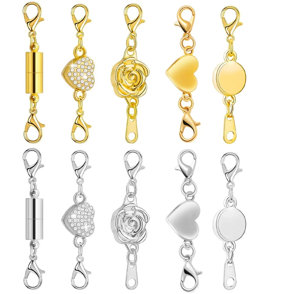 

Magnetic Necklace Clasps, Magnets Jewelry Clasp, Magnetic Necklace Extender for Jewelry Connector Making, Easy to Use and Work W