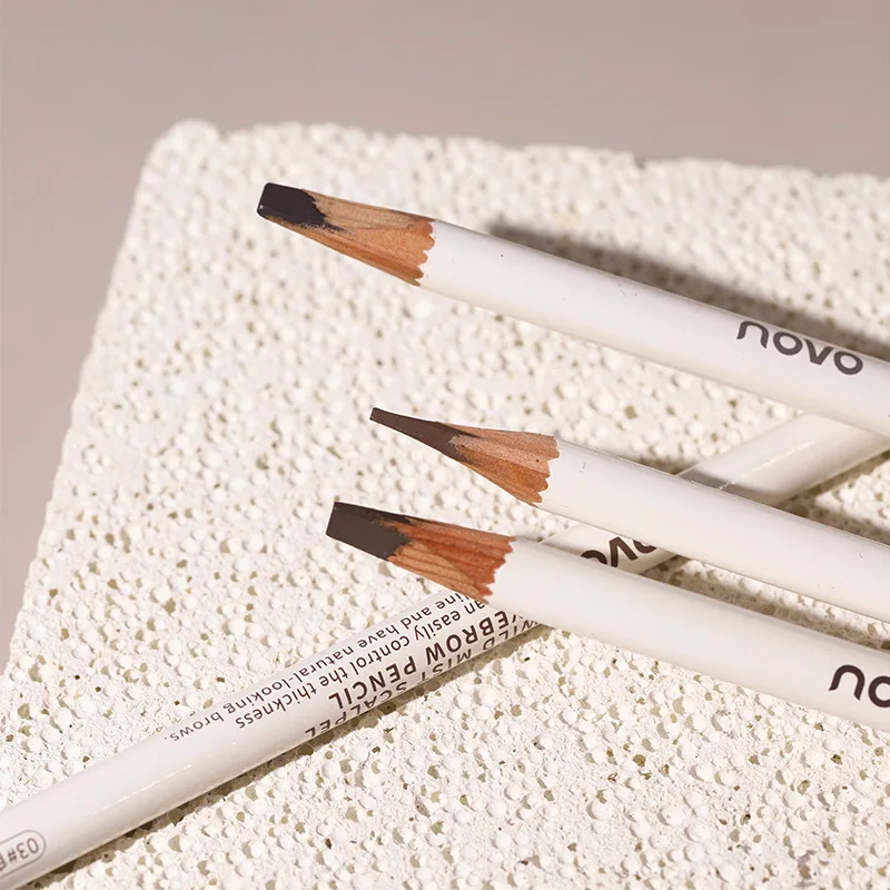 Natural Eyebrow Pencil Microblade Effect Waterproof Hard Formula Dual Ended Easy Draw Hair Strokes Powder Finish
