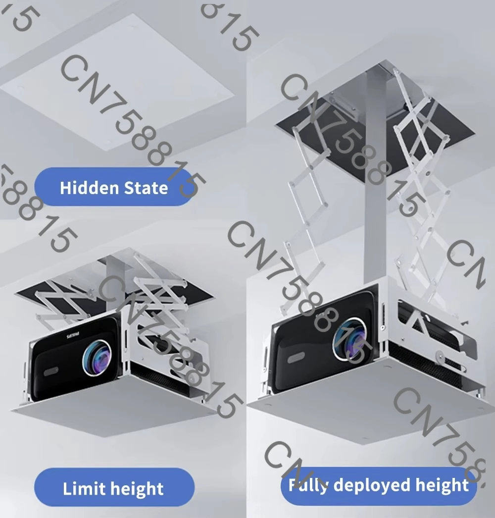 For  Office Home Ceiling Rack，Ultra-thin Hidden Ceiling Embedded Projector Bracket Electric Telescopic Automatic Lifting