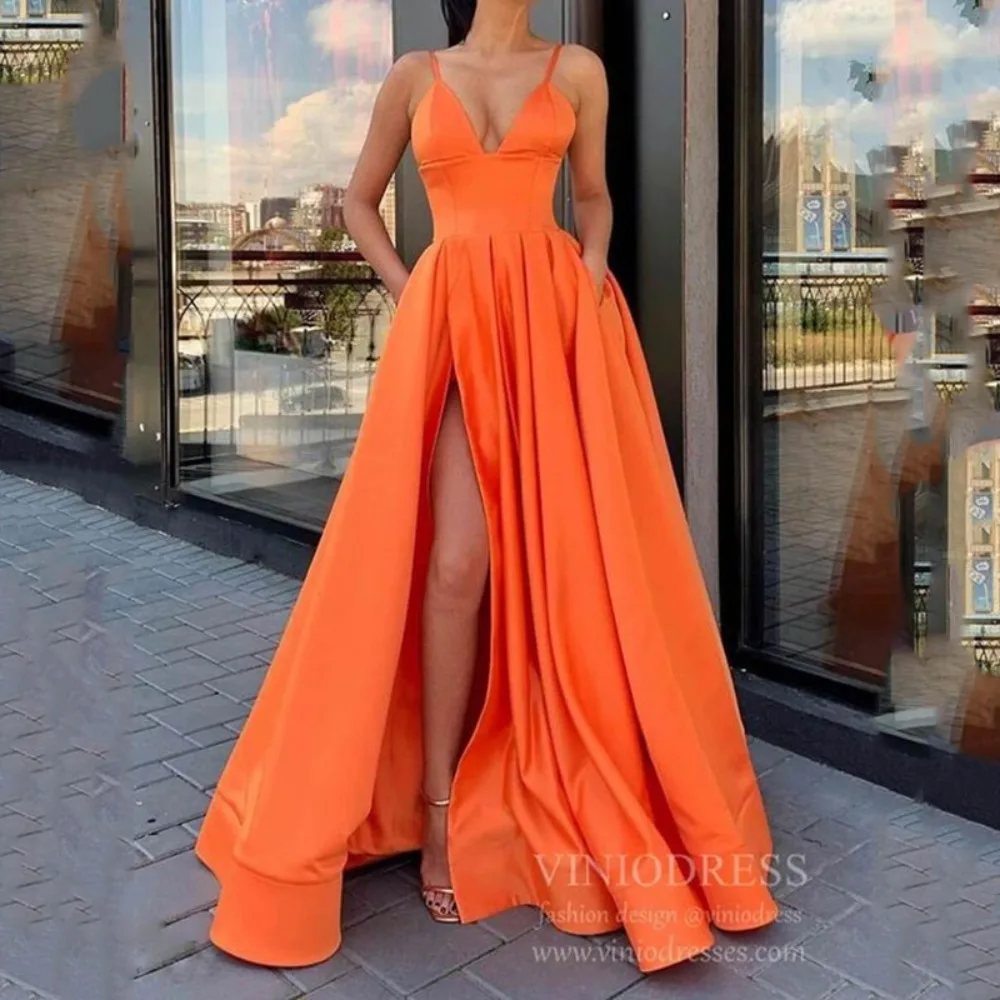 2026 Neues Schmales Satin-Abendkleid mit Schleppe Elegantes Bankett-Kleid