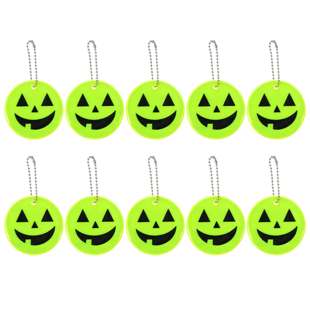 10 Pcs Halloween Pumpkin Monster Pendant Reflective Pendants Pvc Charms Decorations Cycling Ornaments