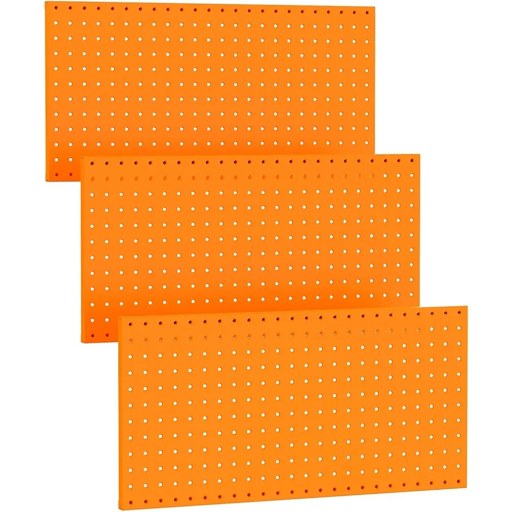 3Pcs Metal Pegboard Panels(12x24 inch) for Wall Garage Tools Storage Pegboard for Workbench, Modular Peg Board Tool Board Kit