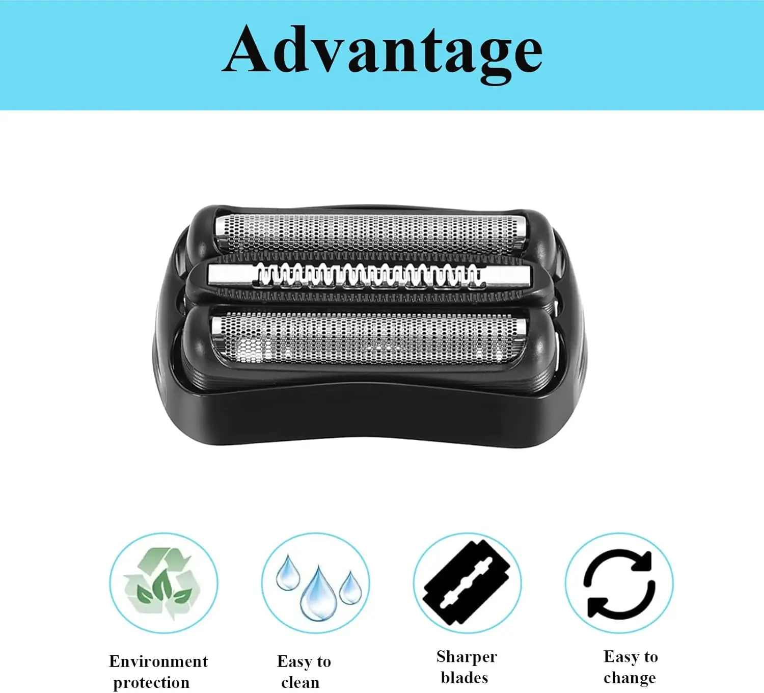 Electric Shaver 21B Head Replacement for braun Electric Razors 301S,310S,320S,330S,340S,360S,3010S,3020S,3030S,3040