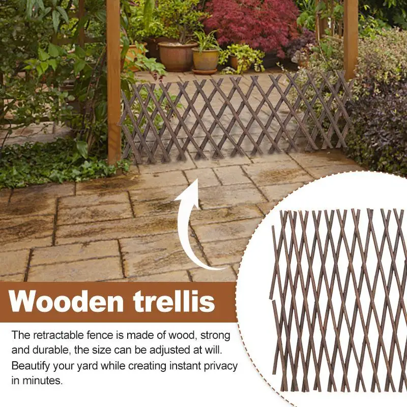 

Garden Scaffolding Retractable Wooden Fence Climbing Lattice Plant Support Plants Flowers Lawn Edge Outdoor Decorations