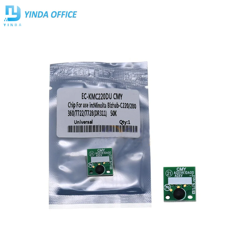 1pc DR512 C224 drum chips for Konica Minolta Bizhub C224 C364 C284 C454 C554 C7822 C7828 Drum Unit Cartridge reset chip