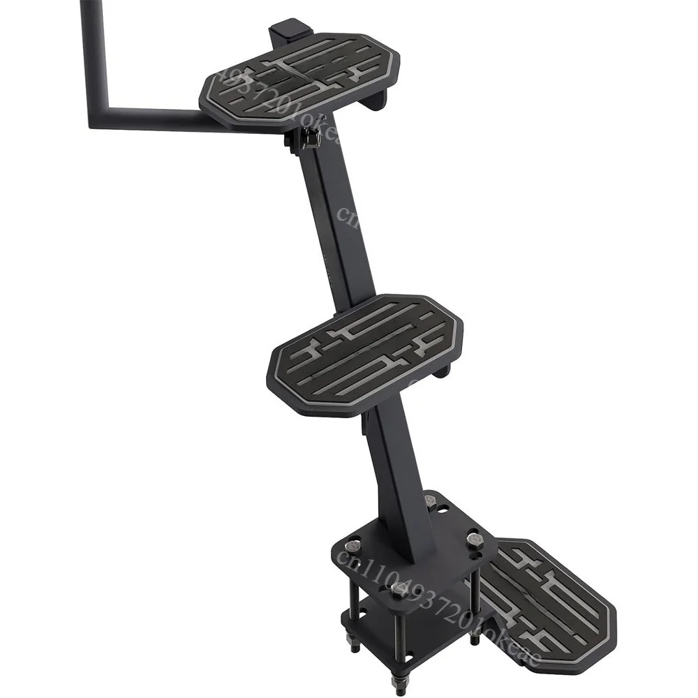3-Step Boat Trailer Boarding Step with Handrail, Non Slip Pad, 450 Lbs Load Capacity, Boat Access Foot Pedal