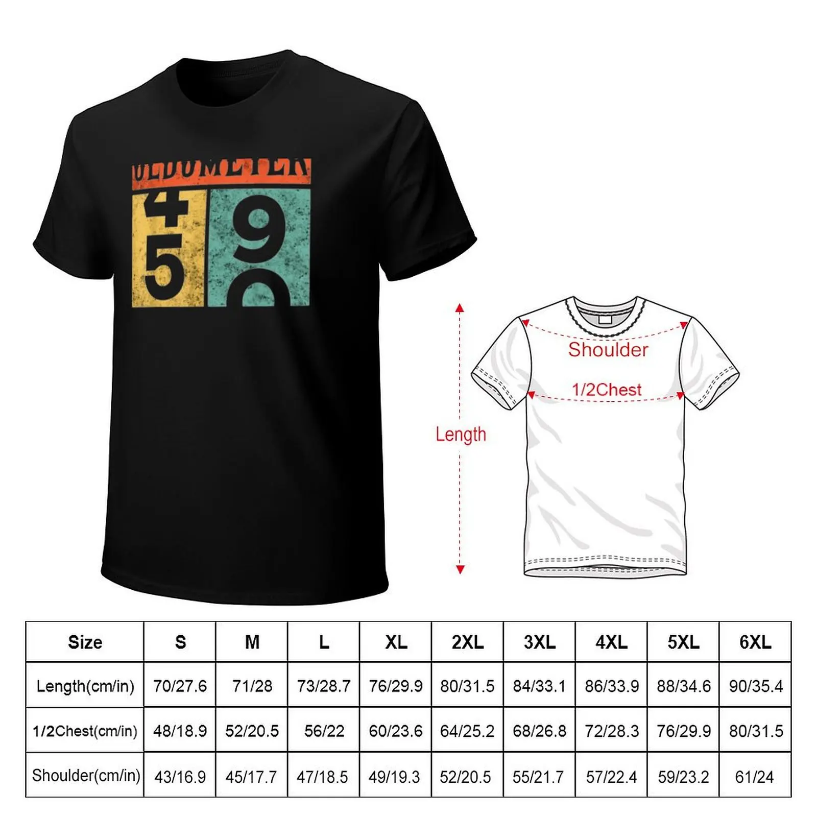 Oldometers 49-50 Shirt 50th Birthday T-Shirt All Weather Casual Short Sleeve