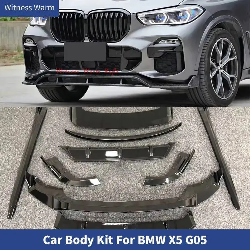 

Forged Carbon Fiber/ABS Black Front Bumper Lip Rear Diffuser Wrap Angle Side Skirts Rear Spoiler Top Wings For BMW X5 G05 2019