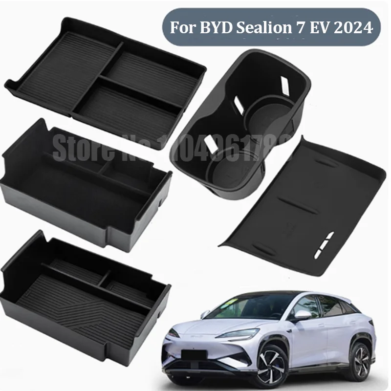 

For BYD Sealion 7 Sea lion 07 2024 2025 Center Console Water Cup Holder Cover Wireless Charging Pad