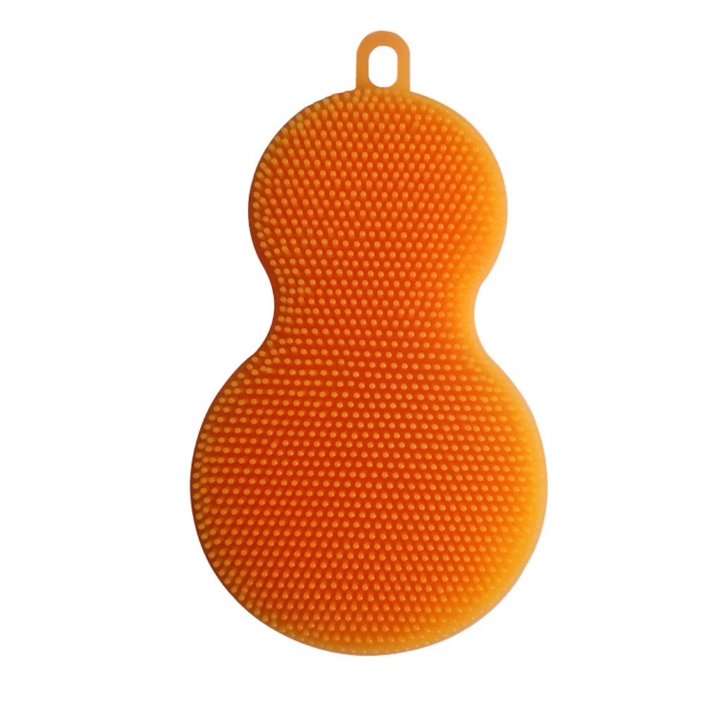 Gourd Shape Silicone Bath Brush Dish Scrubber Kitchen Wash Heat-Resistant Cleaning Sponges