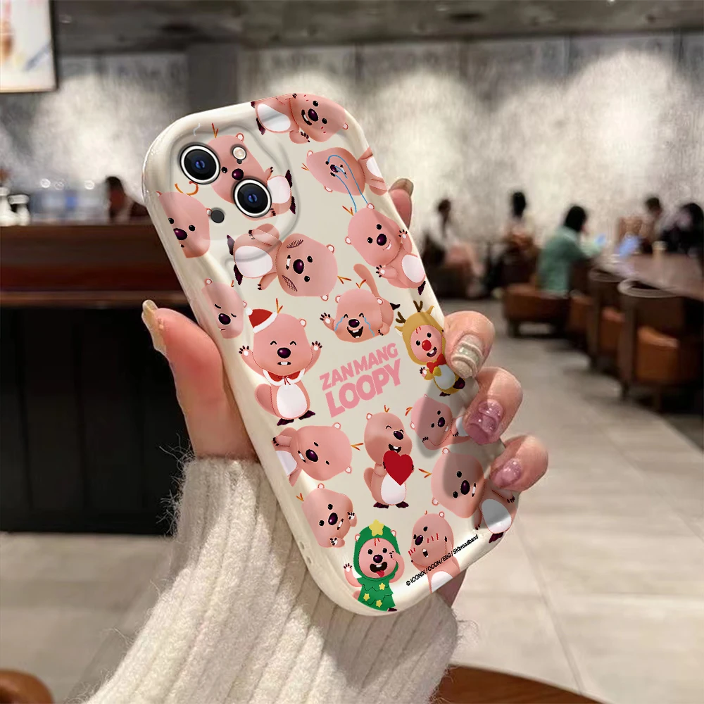 Cartoon Loopy Korea Hot Doll 3D Wave Case For iPhone 15 14 13 12 11 Pro Max Mini X XR XSMAX 8 7 6S Plus Soft Silicone Cover