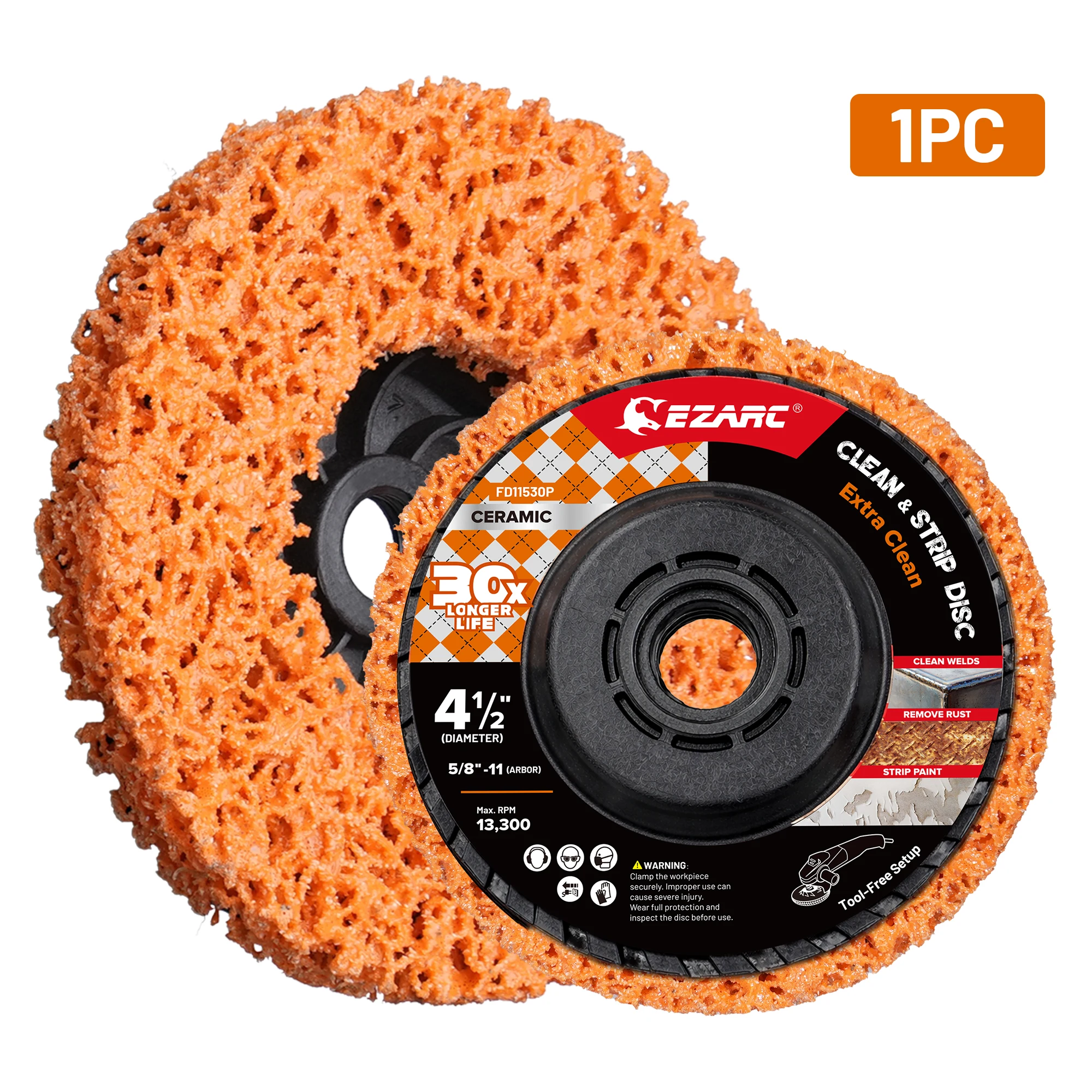 EZARC 115mm Paint Stripper Wheel Rust Remover Disc for Angle Grinder Scaling & Oxidation Removal 1PC Ceramic Grit Abrasive Wheel