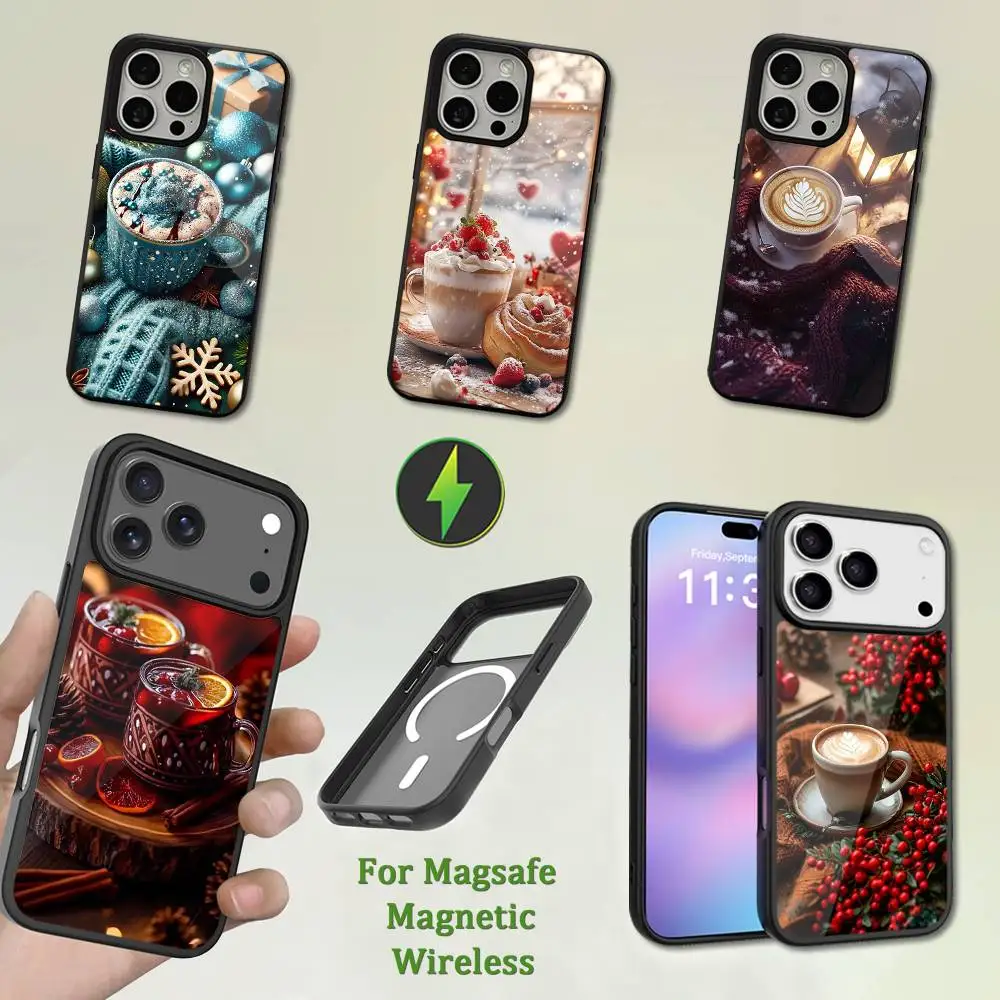 

Winter Christmas Art Cafe Phone Case For iPhone 13,12,11,16,15,17,14,Pro,Max,Plus,Mini,Magsafe,Magnetic Wireless Charging