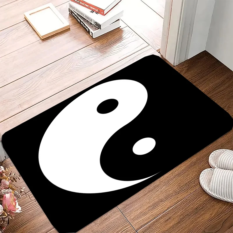 Taiji Moon Mat Home Indoor Welcome Cartoon Design Doormat Anti-wrinkle Non-slip Entrance Floor Carpet Bathroom Bedroom Rug