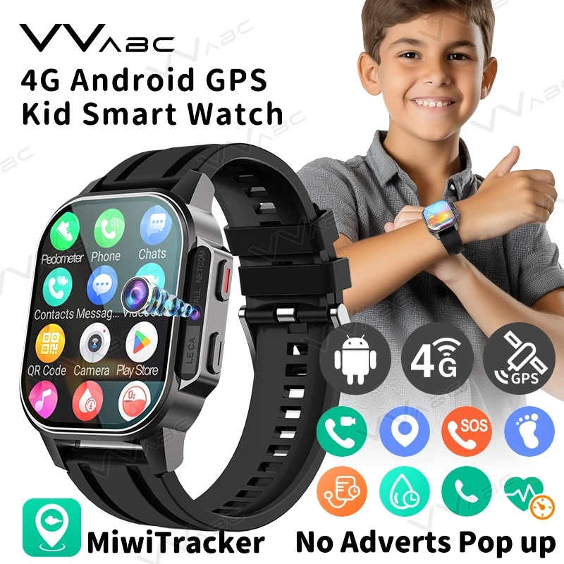 

4G GPS Android Kid Smart Watch App Download America SIM Card Kids Watch Google Play Video Phone Call Camera Track Heart Rate SOS