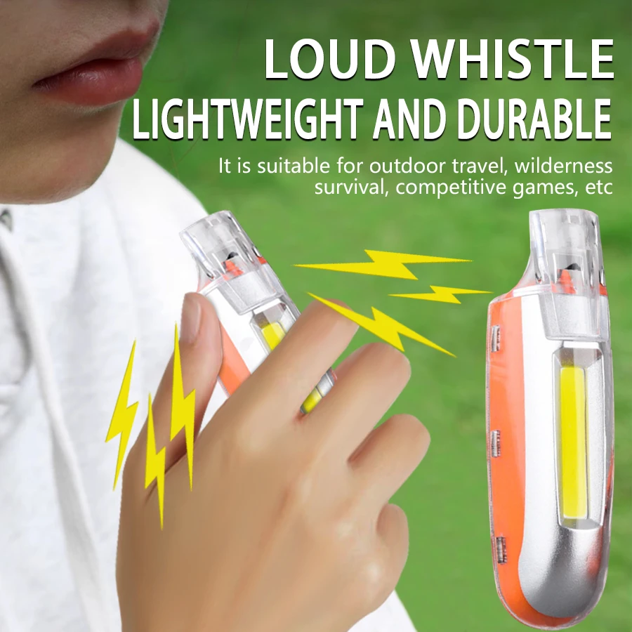 Whistle LED Flash Light Handheld Keychain Light 3-speed Adjustment Flashlight Outdoor Multifunctional Camping Emergency Whistle