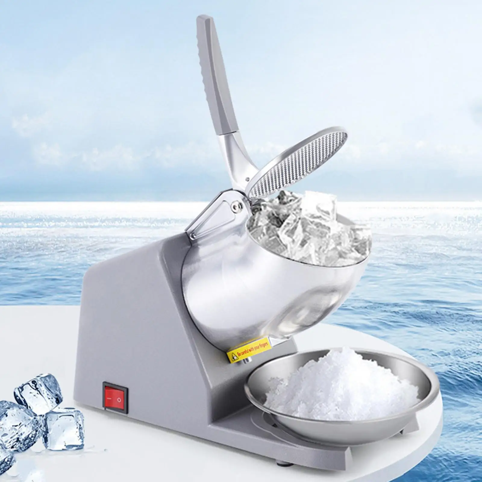 Ice Snow Cone Maker Antisplash Stainless Steel Food-grade Snow Cone Machine Snow Cone Maker Machine Sturdy Electric Ice Crusher