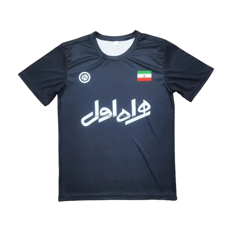 Child's Iran National Team Wrestling Training T-Shirt, Navy Blue Short Sleeve Top, Ideal for Sports Practice & Gym Wear Moto