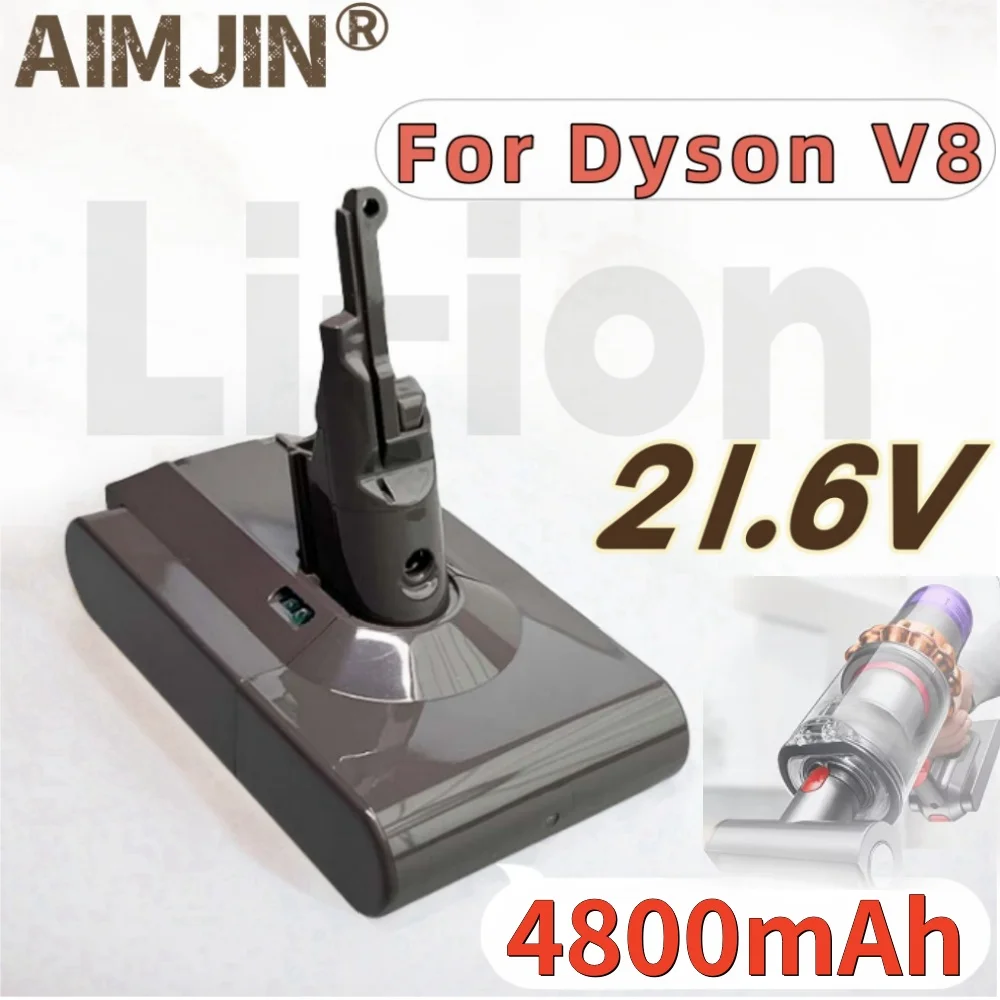 

4800mAh 21.6V For Dyson V8 Battery Absolute V8 Animal Li-ion SV10 Vacuum Cleaner series Rechargeable batteries