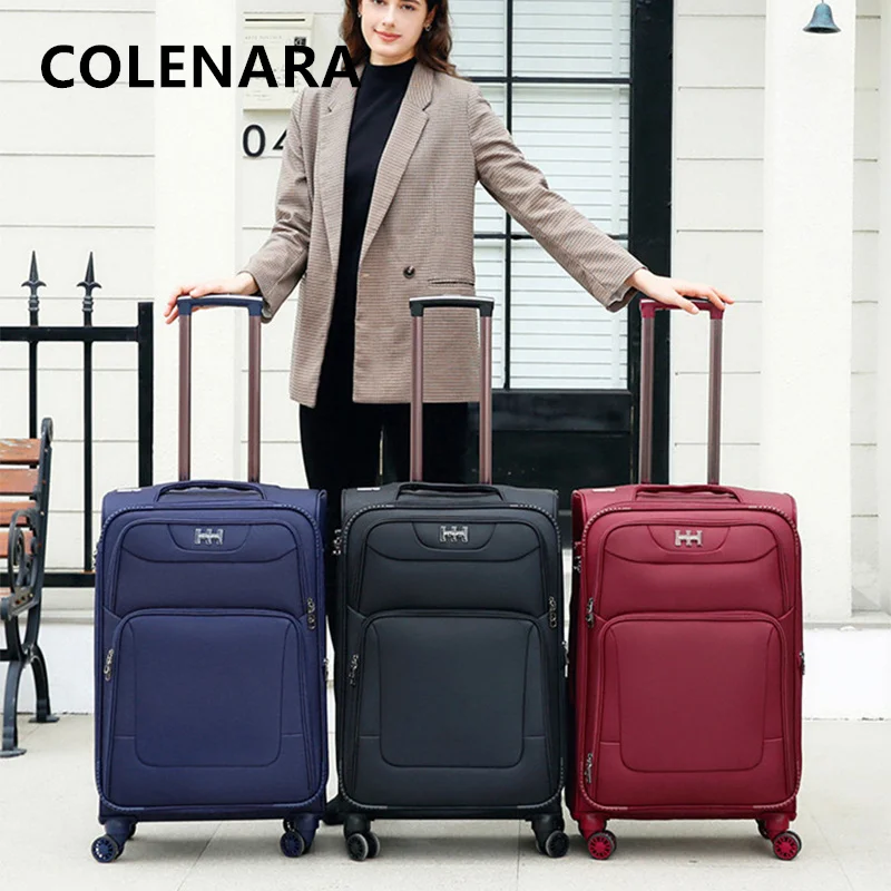 COLENARA Suitcase Three-piece Set Oxford Cloth Boarding Box Large-capacity Trolley Case Men's Universal Wheel Rolling Luggage