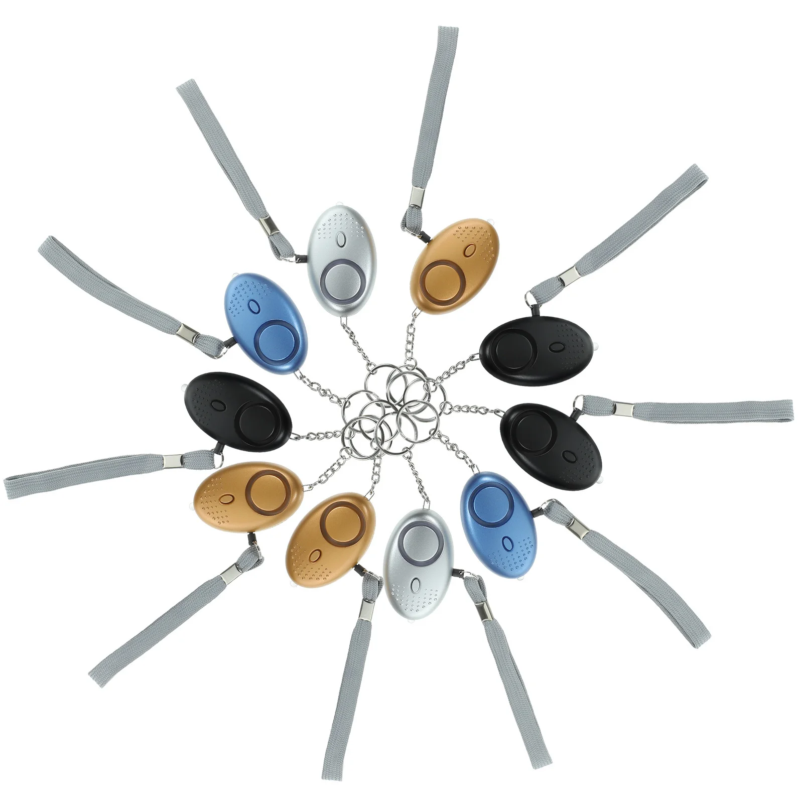 

10 шт., брелок для личной безопасности, аварийная сигнализация, светодиодная защитная сирена, сигнализация, устройство безопасности на открытом воздухе