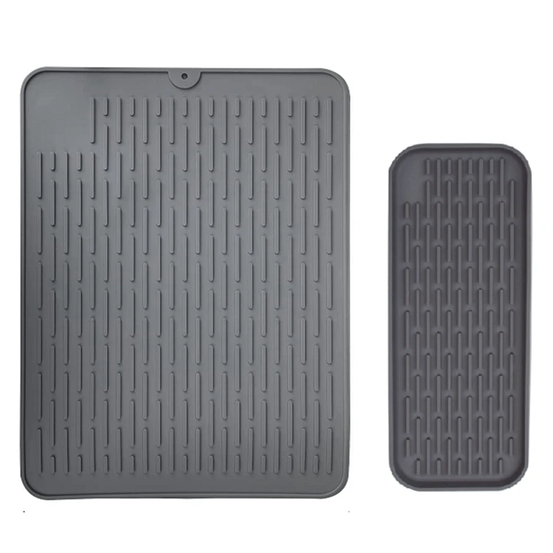 2 Pcs / Set Heat-Resistant And Non-Slip Silicone Mat Silicone Drying Mat For Kitchen, Cutlery