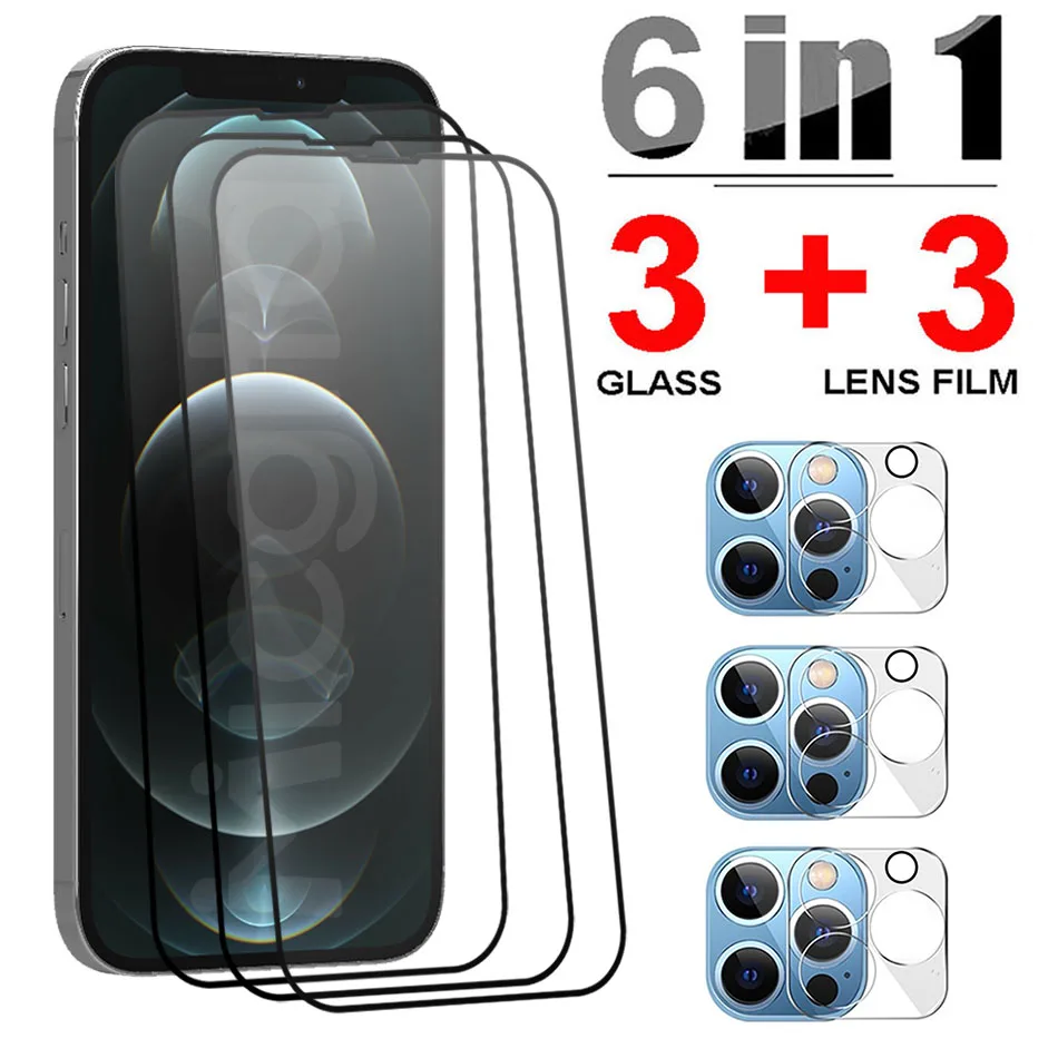 Vidrio templado para iphone 13 Pro Max iphone 13 mini Protector de pantalla lente de cámara 3D película de cubierta de vidrio para iphone 13 Pro