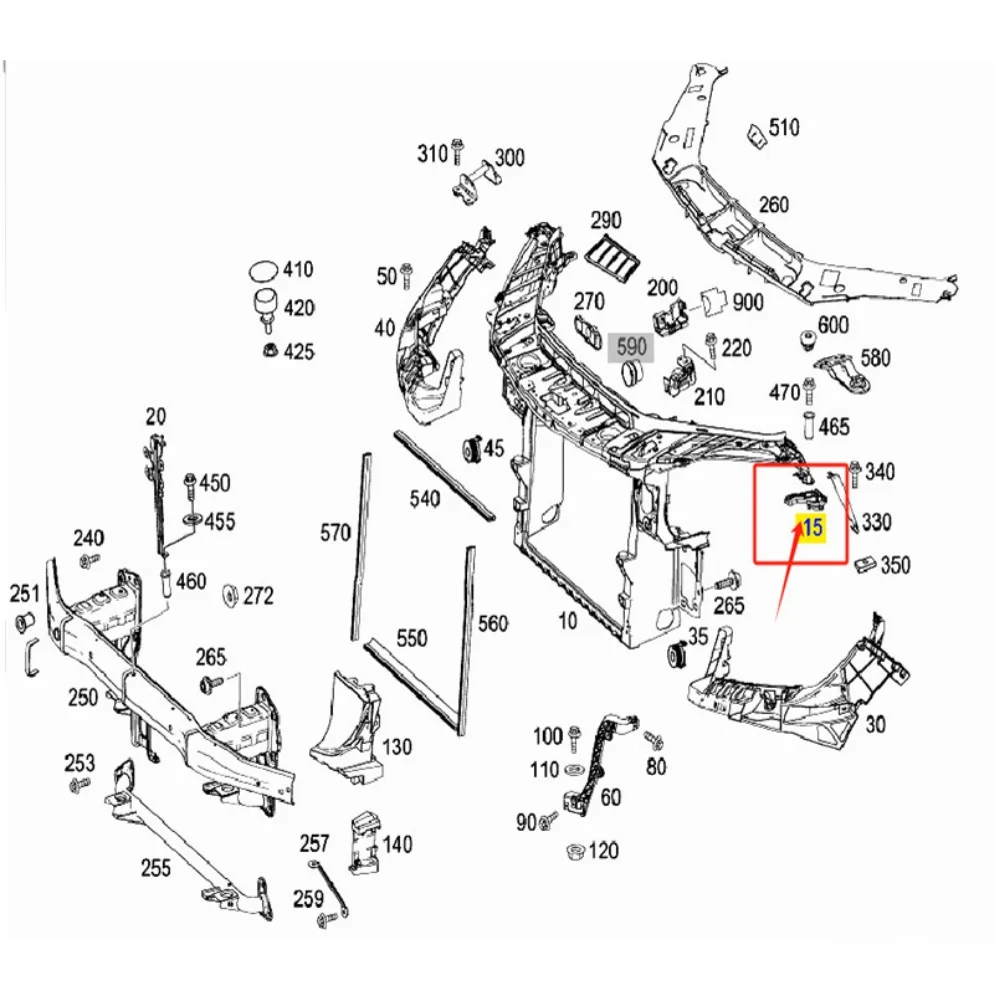 

Replacement Right Headlight Clip for Mercedes GLE W166 Model Number A1668850156 ABS Part for Front Light Assembly