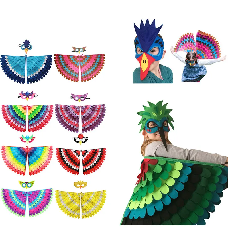 

Children Kids Animal Birds Felt Wings Cosplay Costume Fun Halloween Carnival Accessories Boys and Girls Butterfly Wing