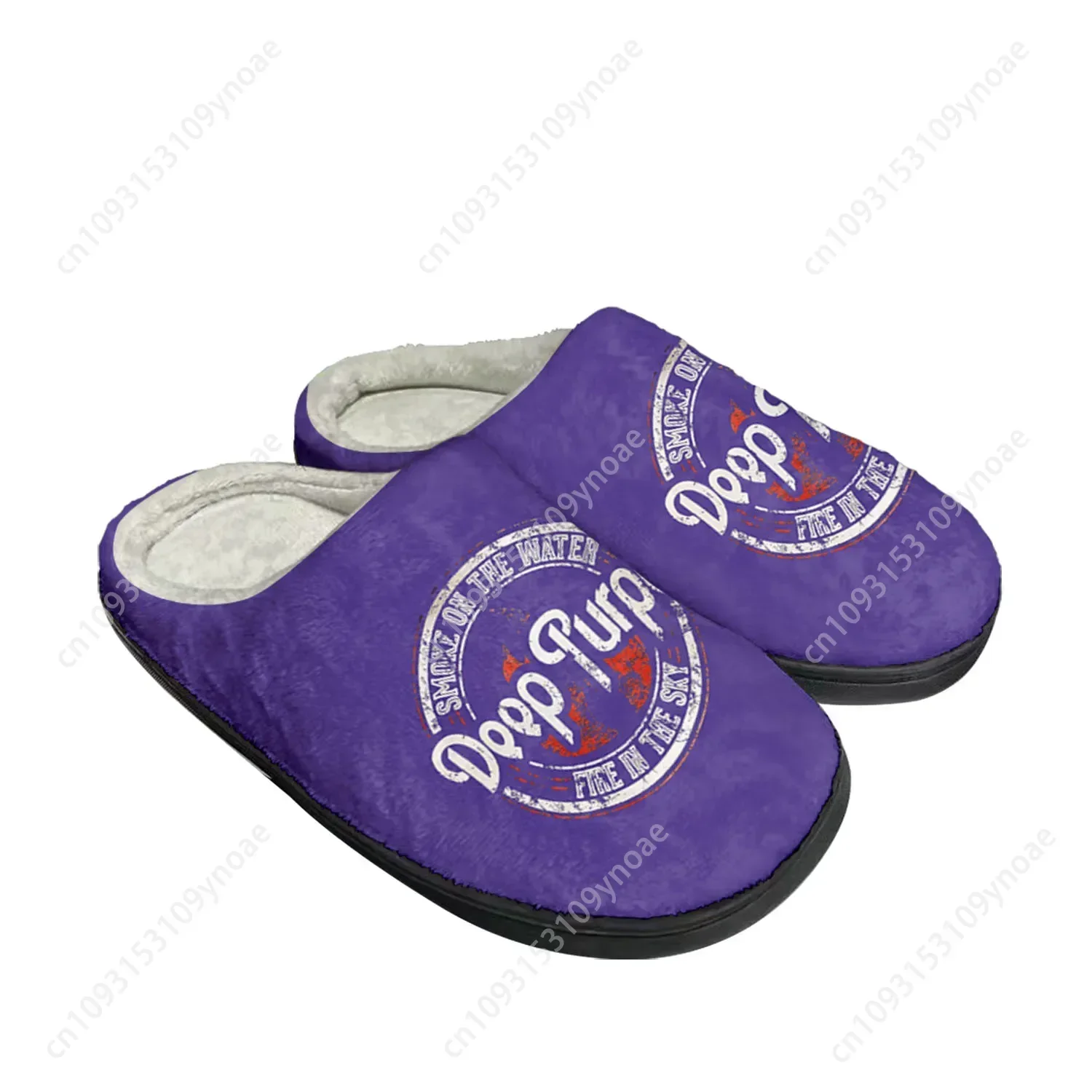 Zapatillas personalizadas de algodón para el hogar con banda de Rock de Heavy Metal de color morado oscuro, sandalias para hombre y mujer, zapatillas térmicas de felpa para dormitorio que mantienen el calor