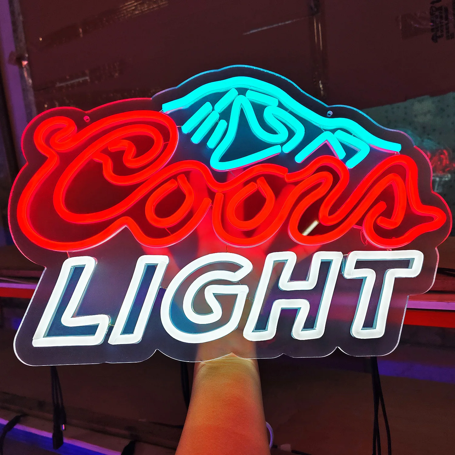 Coors Light Neon Sign Customizable LED Mountain Light for Bar Pub Man Cave Game Room Beer Wall Decor USB Powered