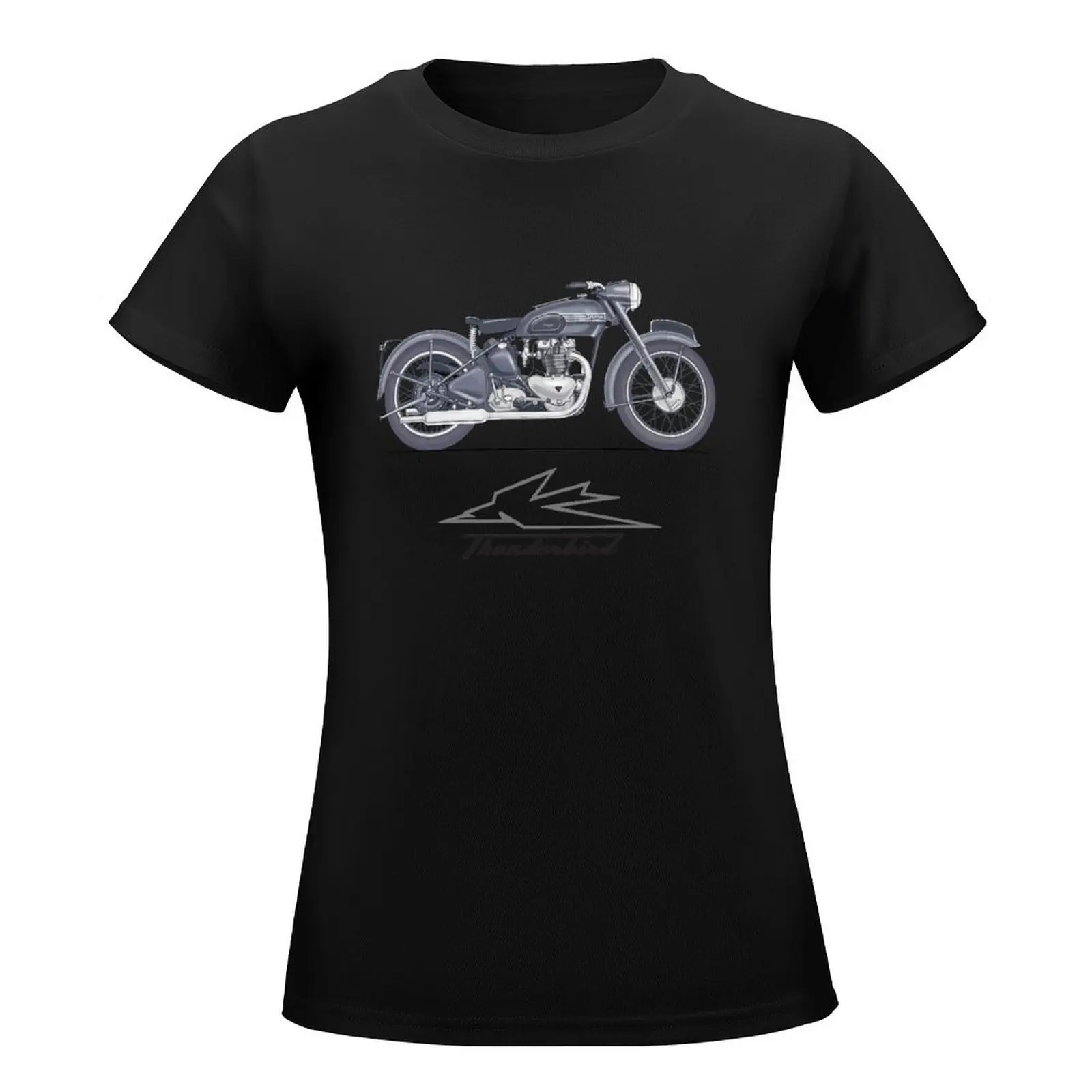 The Classic Thunderbird Motorcycle T-Shirt summer tops Short sleeve tee vintage clothes ariat shirts for Women