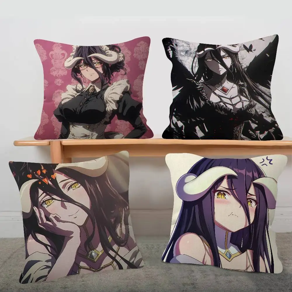 Anime O-OVERLORD Albedo Pillow Cushion Cover Pillowcase Living Room Sofa Home Decor Customized