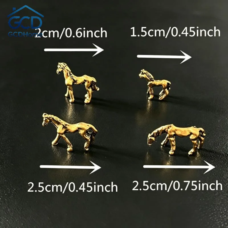 Mini Vintage Horse Figurine Ornament Retro Miniature Desktop Craft 1/4Pcs Fadeless for Farmhouse Living Room Home Decor