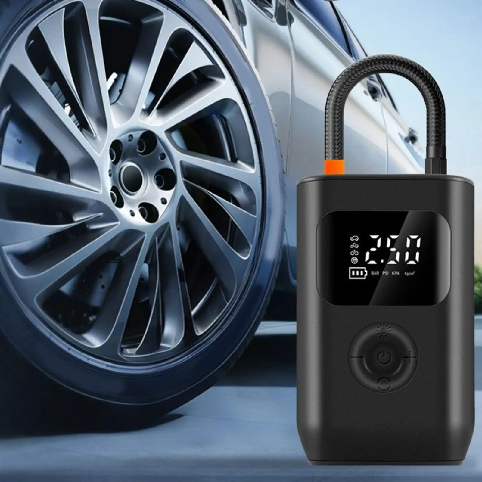 Car Air Pump Portable Digital Gauge Rechargeable Inflator Air Pump for Motorcycle for Bike Scooter Automotive Balls Inflatables