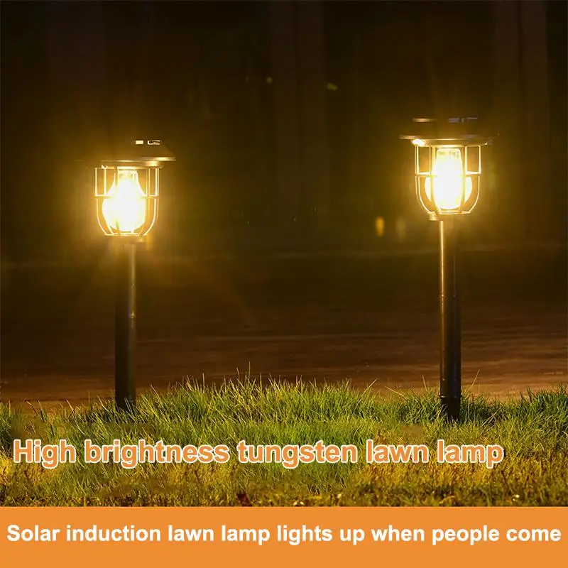 Solar Powered Waterproof Tungsten Lamp Dual Use Warm Soft Glow for Courtyard Wedding Party Decor