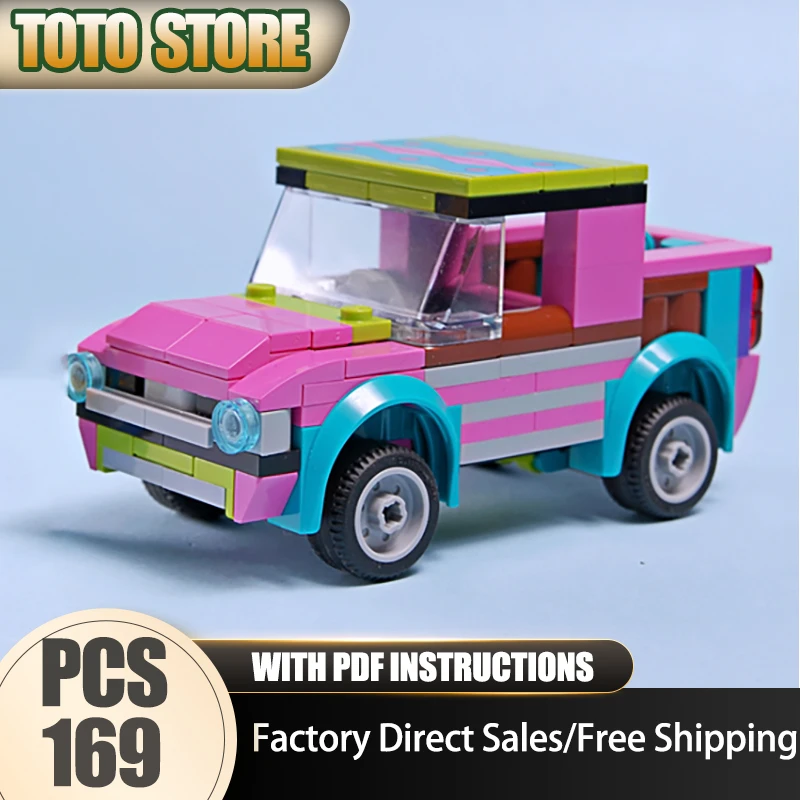 Moc بنة وحدات برغر سفاري سيارة نموذج التكنولوجيا الطوب الجمعية شعبية سبرينغفيلد لعبة مجسمة لهدايا العيد