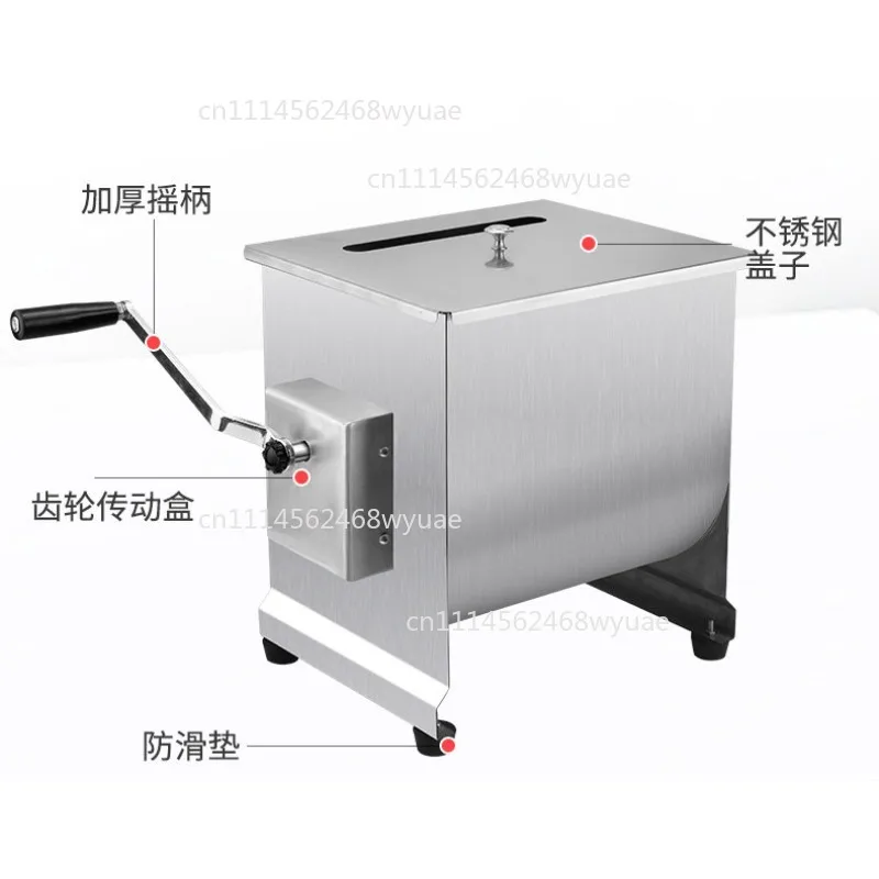 Commercial Food Mixing Machine Sausage Used Meat Mixer 11LBS-44LBS Stainless Steel Meat Blender Manual Meat Mixer