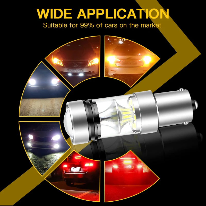 2 قطعة 1156 BA15S P21W مشرق LED عكس مصابيح كهربائية Canbus لسيتروين DS3 09-15 DS4 11-15 DS5 11-15 C4 كوبيه 04-10 الصبار 14-17
