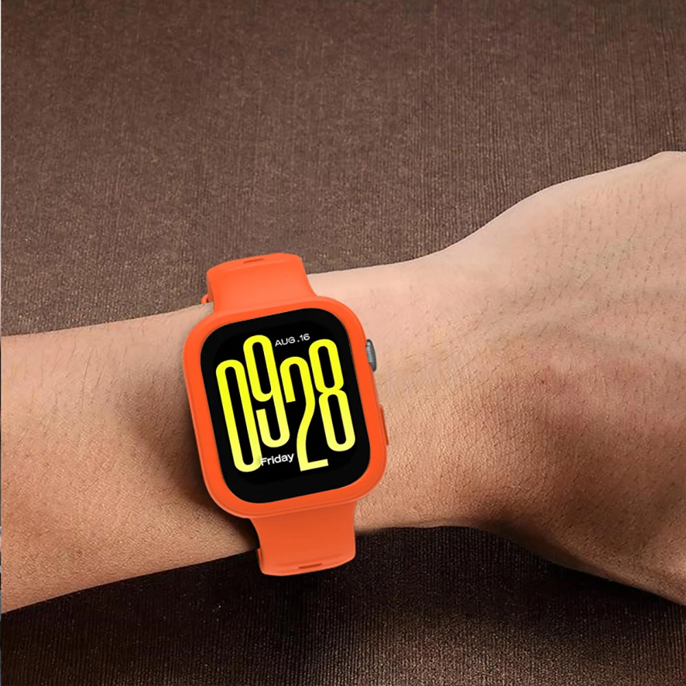 Silicone Casp + Strap For Xiaomi Redmi Watch 5 Active Soft Bumper Protector Shell For Redmi Watch 5 Lite Official Silicone Band
