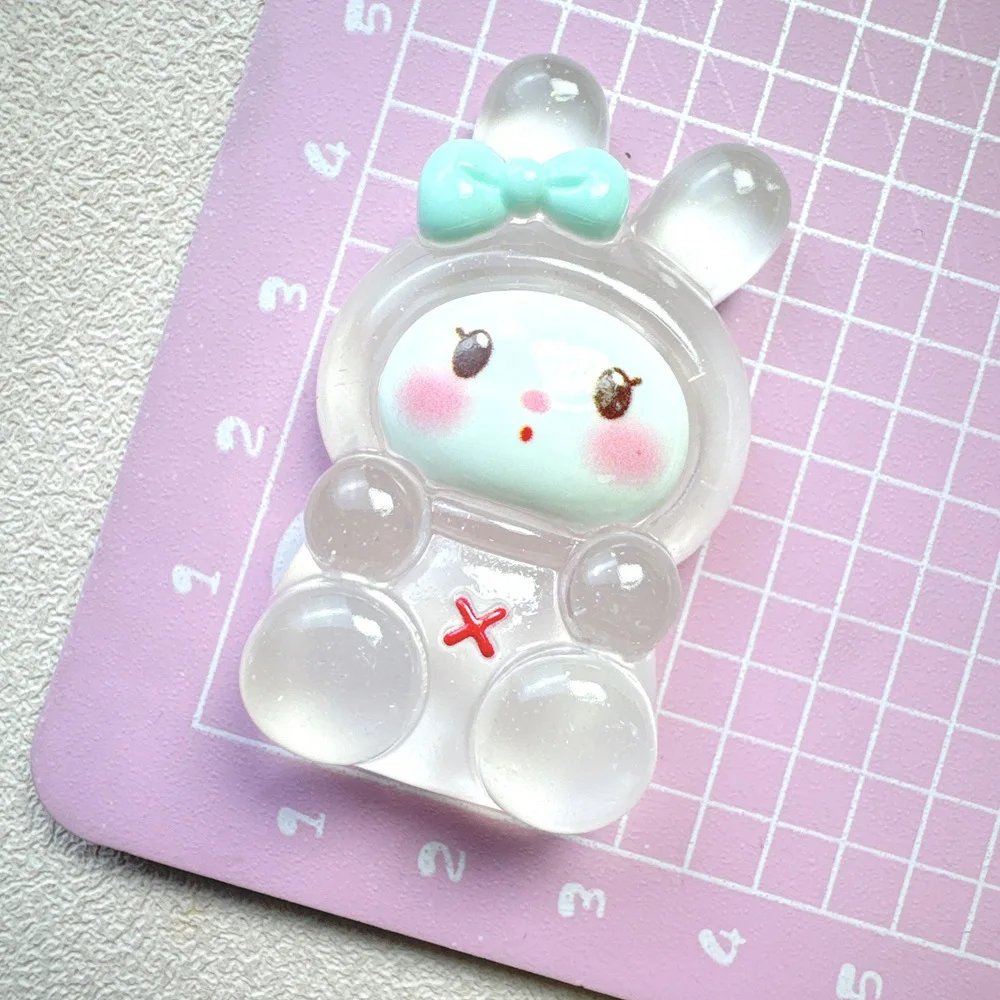 الراتنج يتوهج في الظلام شفافة الكرتون الحيوان مصغرة سحر مسطح، DIY الثلاجة المغناطيس الديكور، كابوشون لسكرابوكينغ #6