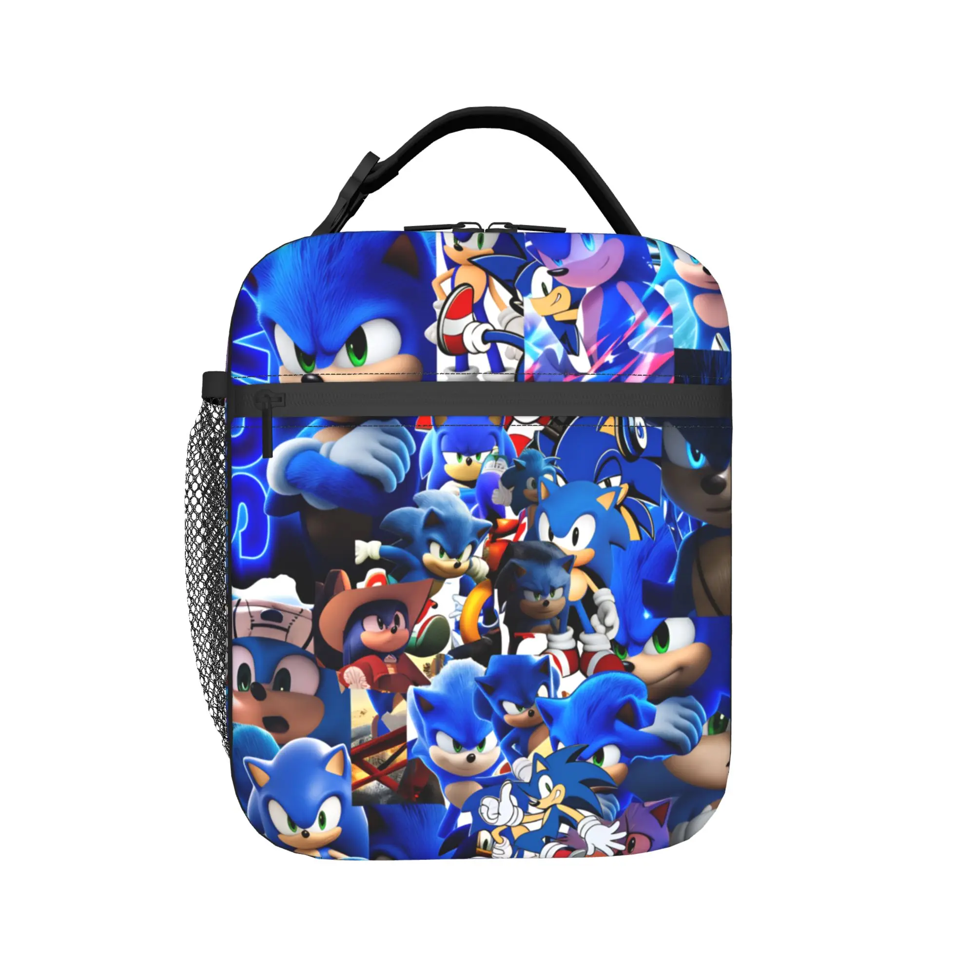 Sonices Cartoon Game Lunch Bag Blue Character  Cute Lunch Box For Child  Travel Cooler Bag Oxford Thermal Lunch Bags