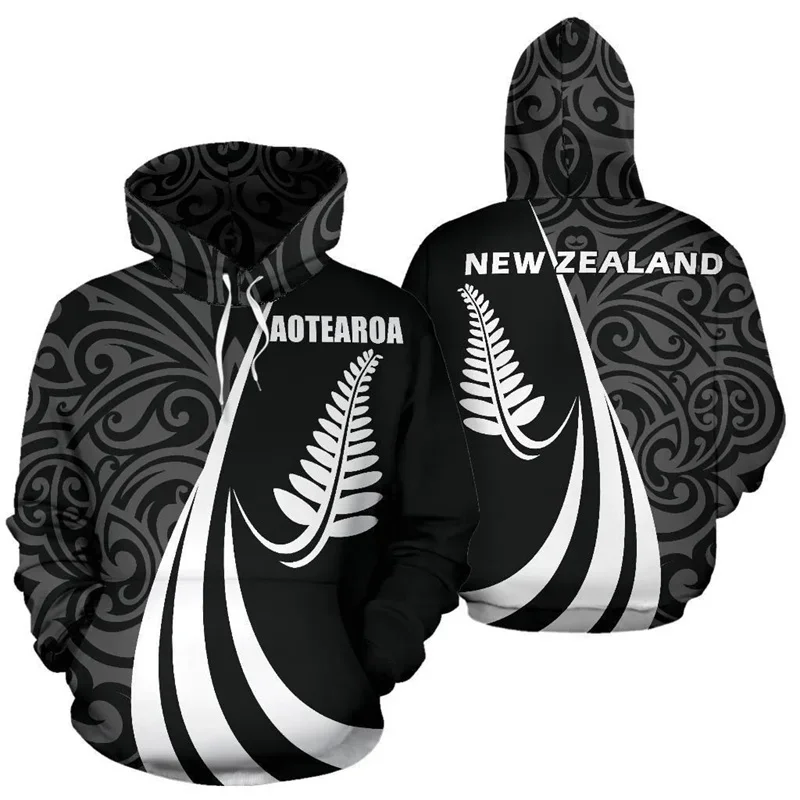 Winter New 3DNew Zealand Maori Silver Fern Printing Hoodies For Men Kid Fashion Streetwear Pullovers Vintage Cool Sweatshirt Top