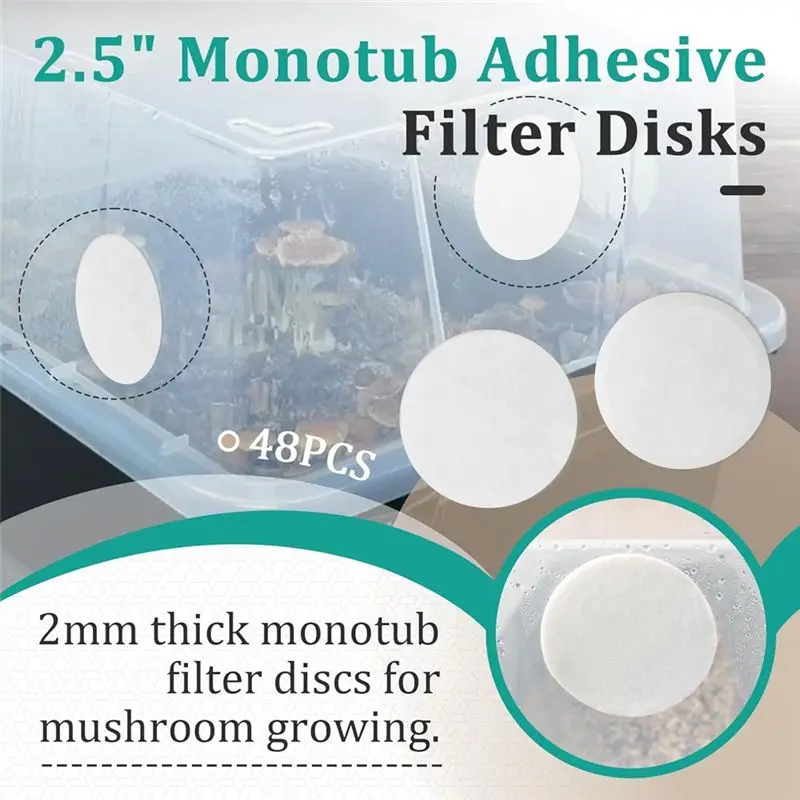 CMHI-For Mushroom Growing Supply Filter Disks-48 Pcs 2.5