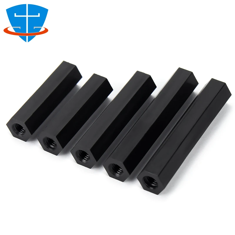 100/50/20/10pcs M2 M2.5 M3 M4 M5 M6 Black White Plastic Hex Nylon Standoff Spacing Screws Double Pass Spacer Nut Hollow Column