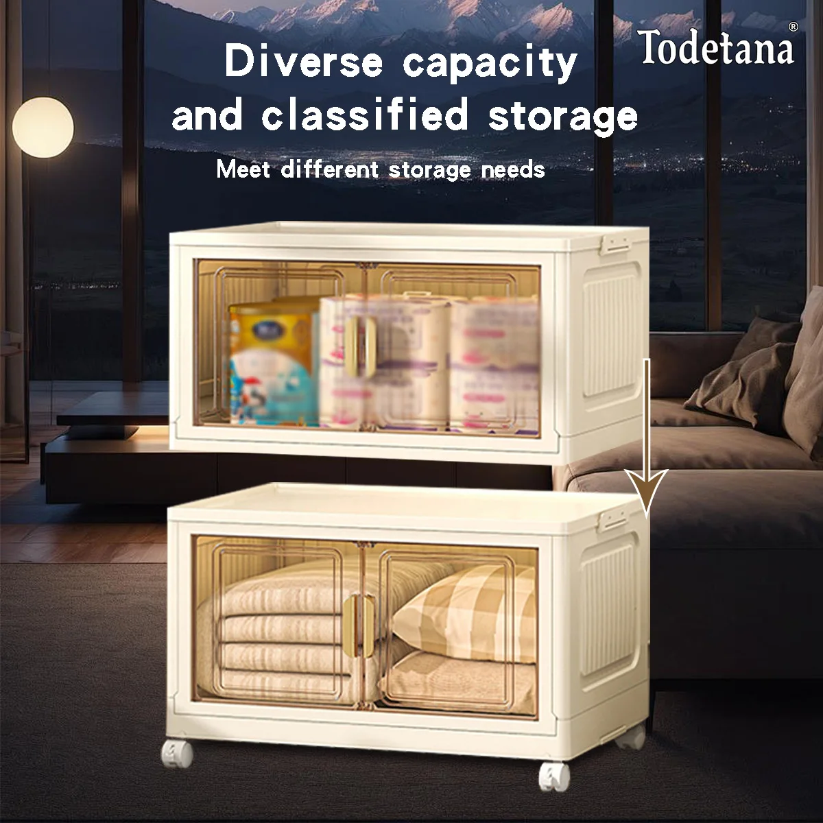 3/4/5 Tier Foldable Magnetic Door Locker, 360° Rotating Wheel, Easy To Move Bracket Closet Organizer And Storage