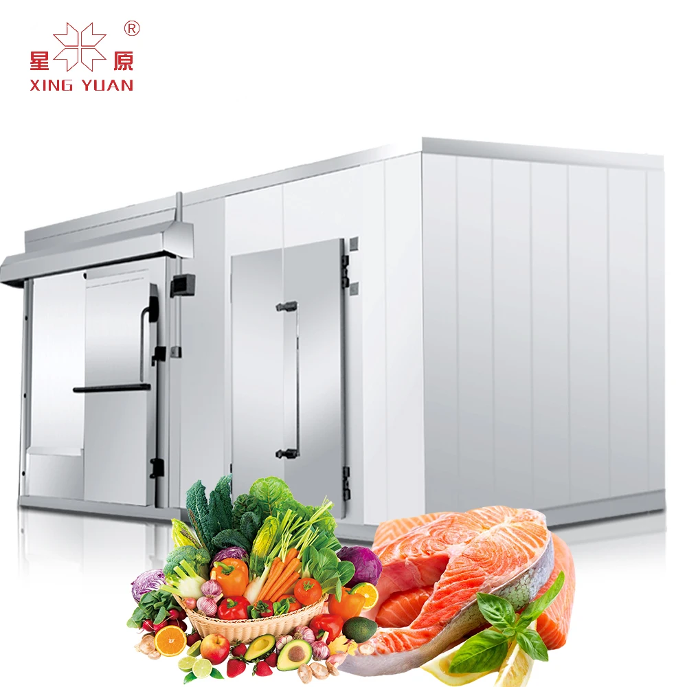 Low price commercial refrigeration fresh saving free zing meat beef fruit vegetable storage cold room