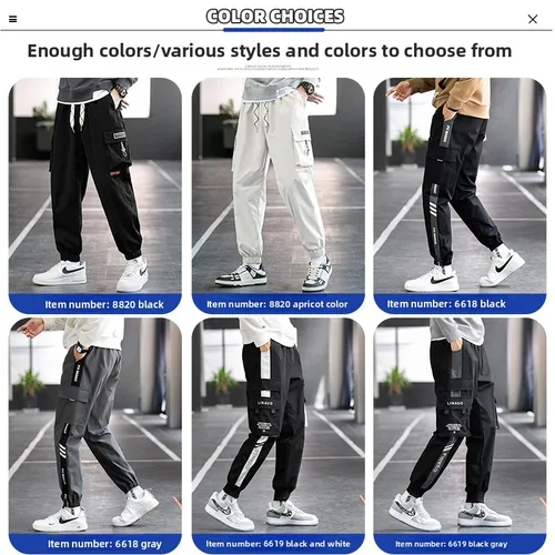 Imagen 2 del producto Pantalones de trabajo para hombres, pantalones sueltos de talla grande para hombres, nuevos pantalones deportivos y informales para adolescentes gordos de otoño Y2k