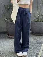 Spring Loose Casual Sports Straight Pants Yoga High Waist Wide Leg Pants Women Solid Black Women's Trousers Baggy Pants