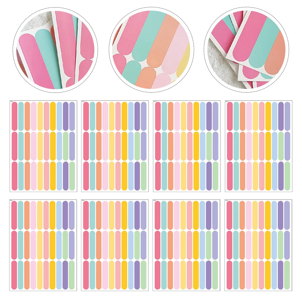 

8 Sheets Color Stripes Wall Stickers Decal DIY Wallpaper Decorative Pvc Window Colorful Children's Room